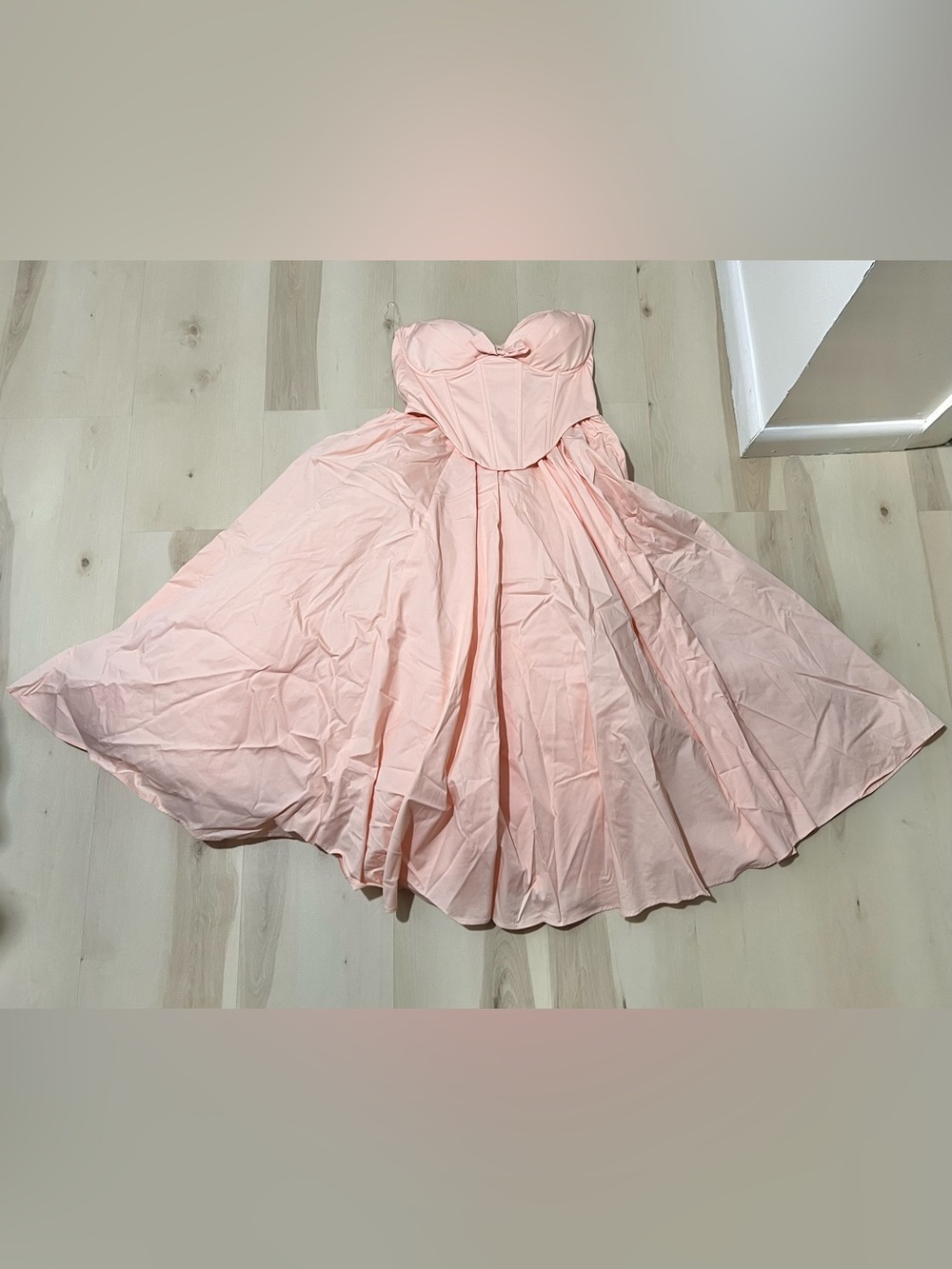 Babyboo NWT Women Medium Pink Soft Peach Prim Midi Dress Balletcore Princess - Picture 6 of 15
